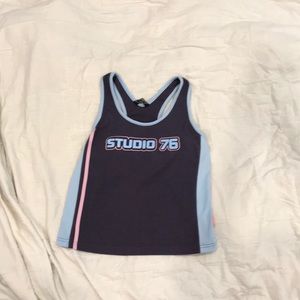 SOFO NAVY BLUE RACERBACK TANK